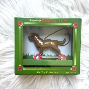 NWT Schylling Penny Toy Tin Toy Collection Chocolate Lab Dog Ornament Retro
